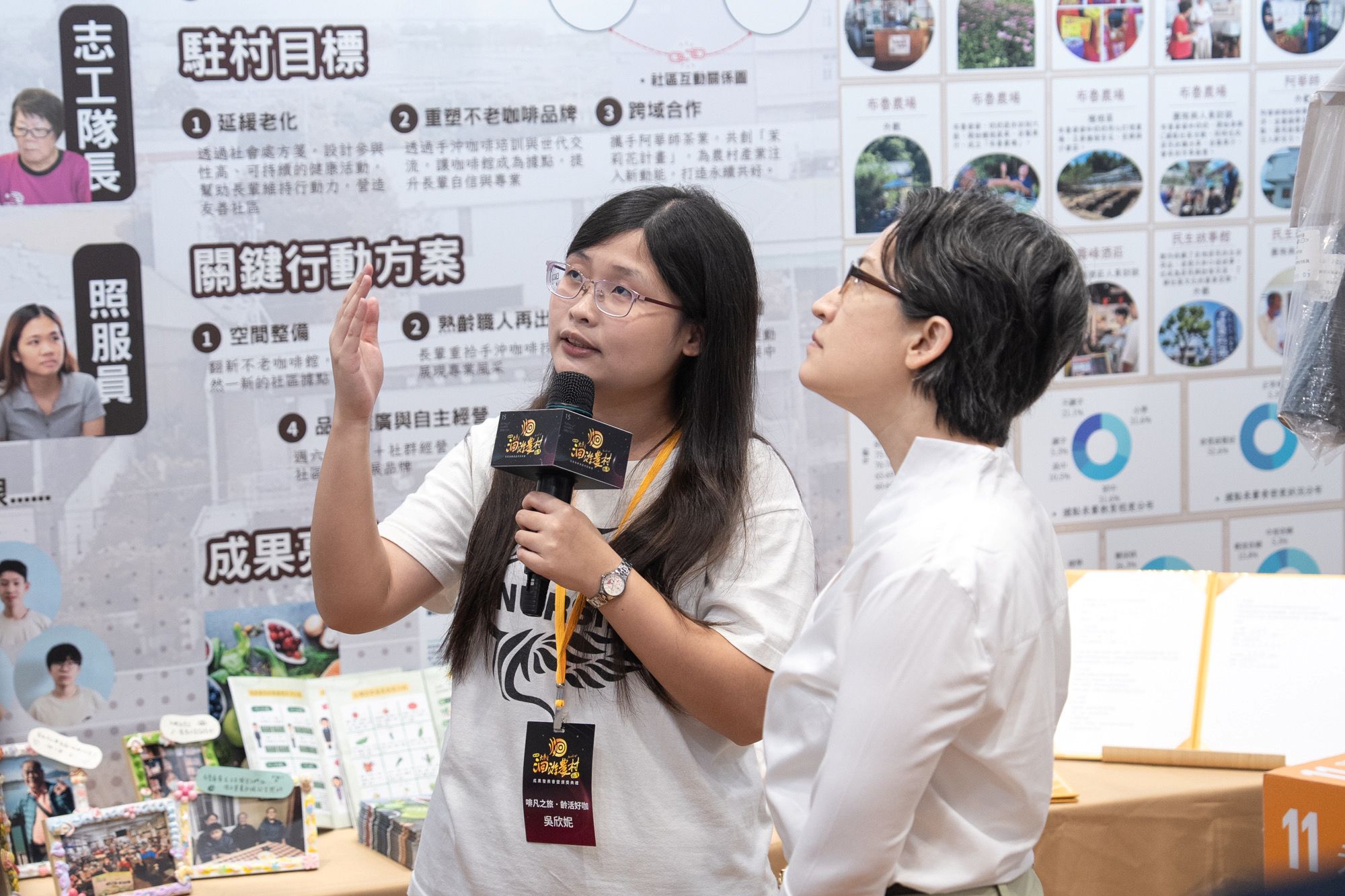 亚大护理学系吴欣妮同学参加2025年农业部「大专生洄游农村竞赛」，担任「啡凡之旅．灵活好咖」团队总召，并向萧美琴副总统说明驻村计画特色内容。